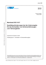 Quality requirements for subcontracting welding of rail vehicles and vehicle parts