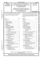 Messung atmosphärischer Depositionen - Bestimmung der Deposition von PCDD/F und PCB nach der Trichter-Adsorber-Methode und GC-HRMS-Analyse