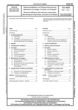 Resource efficiency and resource conservation - Methodological fundamentals, principles and strategies