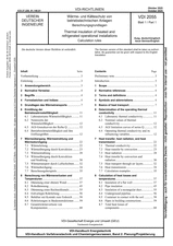 Wärme- und Kälteschutz von betriebstechnischen Anlagen - Berechnungsgrundlagen
