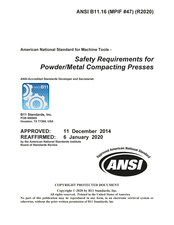 Safety Requirements for Powder/Metal Compacting Presses