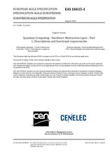Quantencomputing - Hardwareabstraktionsschicht - Teil 1: Beschreibungen und funktionale Anforderungen