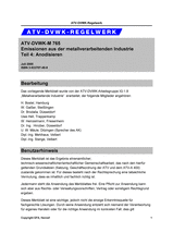 Emissionen aus der metallverarbeitenden Industrie - Teil 4: Anodisieren