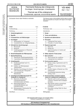 Thermische Nutzung des Untergrunds - Grundlagen, Genehmigungen, Umweltaspekte