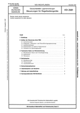 Übersichtsblätter, Lagereinrichtungen; Steuerungen für Regalbediengeräte