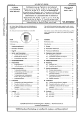 Stoffbestimmung an Partikeln in der Außenluft - Messen von Al, As, Ba, Ca, Cd, Co, Cr, Cu, Fe, K, Mg, Mn, Na, Ni, Pb, Sb, Se, Sn, Tl, V und Zn als Bestandteil der atmosphärischen Deposition nach Probenahme mit Bulk- und Wet-only-Sammlern mittels GF-AAS, ICP-OES und ICP-MS