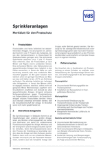 Sprinkleranlagen - Merkblatt für den Frostschutz