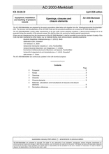Equipment, installation and marking of pressure vessels - Openings, closures and closure elements
