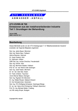 Emissionen aus der metallverarbeitenden Industrie - Teil 1: Grundlagen der Behandlung