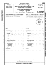 Umweltmeteorologie - Ausbreitung von Geruchsstoffen in der Atmosphäre - Grundlagen