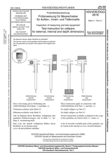 Prüfmittelüberwachung - Prüfanweisung für Messschieber für Außen-, Innen- und Tiefenmaße