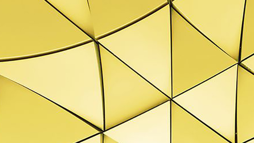 Gelbe geometrische Formen in einem modernen Muster.